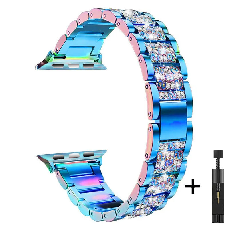 Bracelet Chain Strap for Apple Watch Series 8 7 6 5 4 SE Stainless Steel Strap for Apple Watch Band 40mm 41mm 44mm 45mm