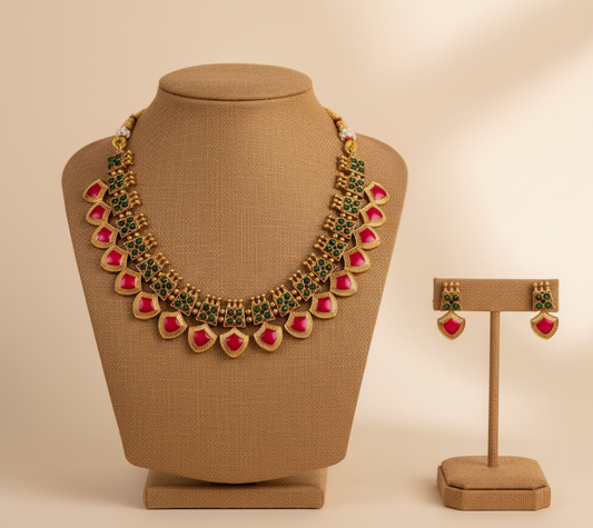 AUR038-Traditional Necklace and Earring