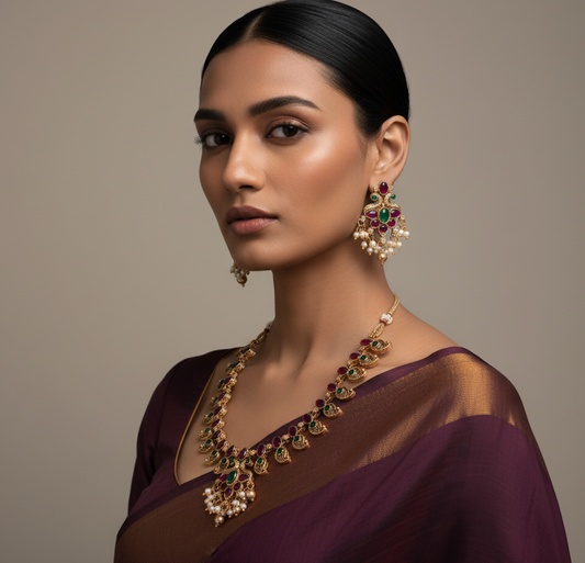 AUR044- Traditional Jewelry Set - Necklace and Earring