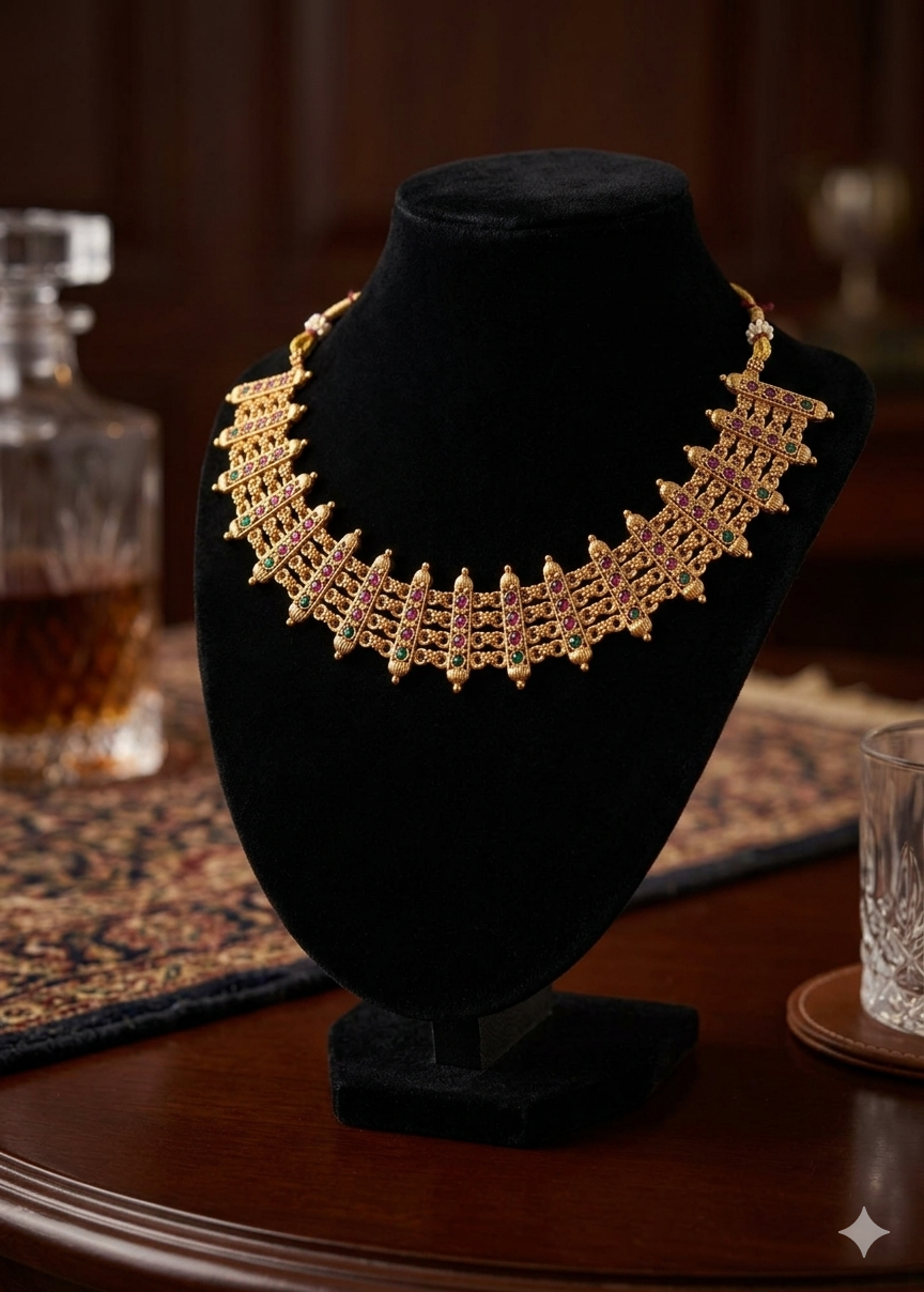 AUR280- Traditional Necklace and Earrings Set