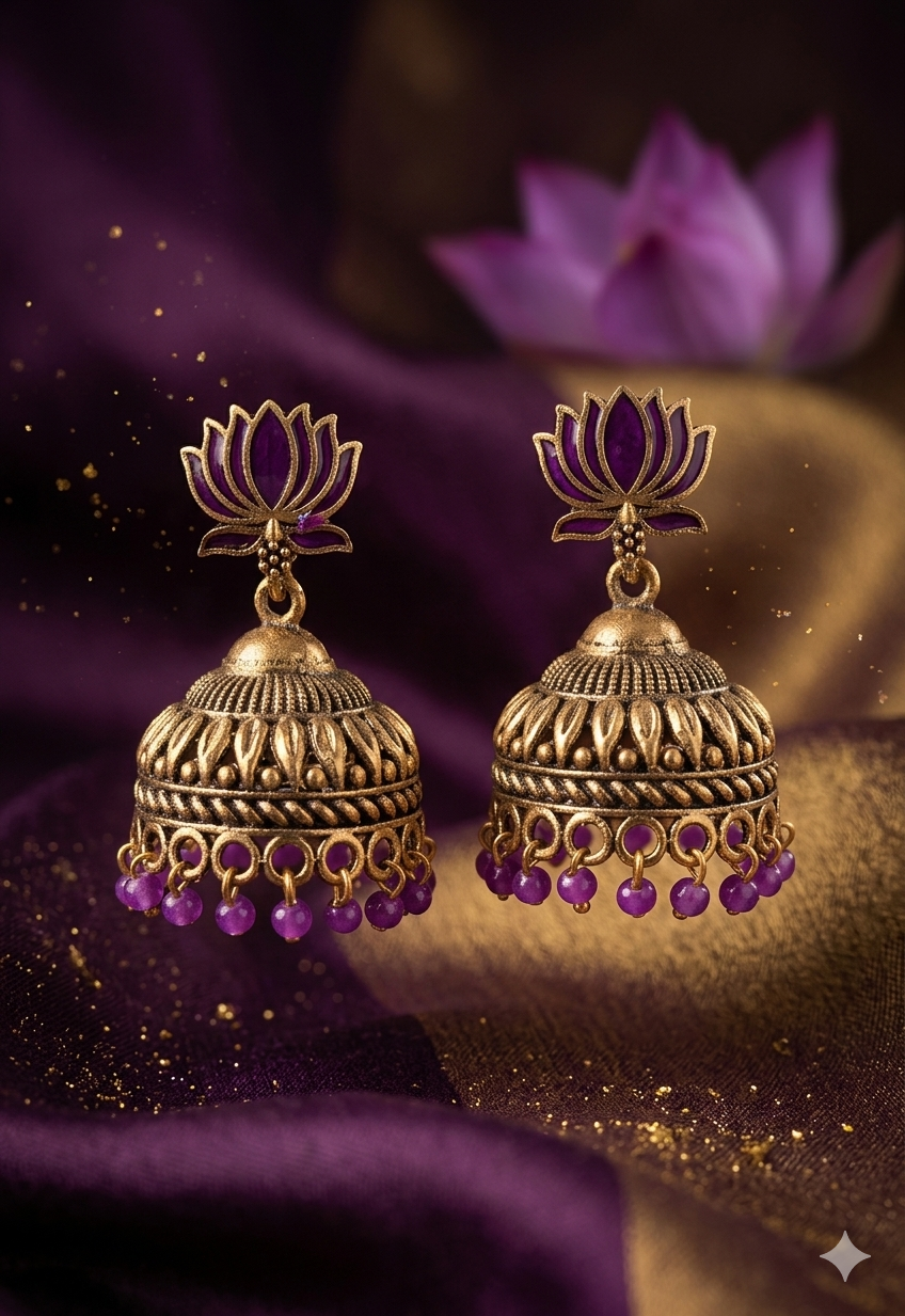 AUR277- Lotus Jhumka