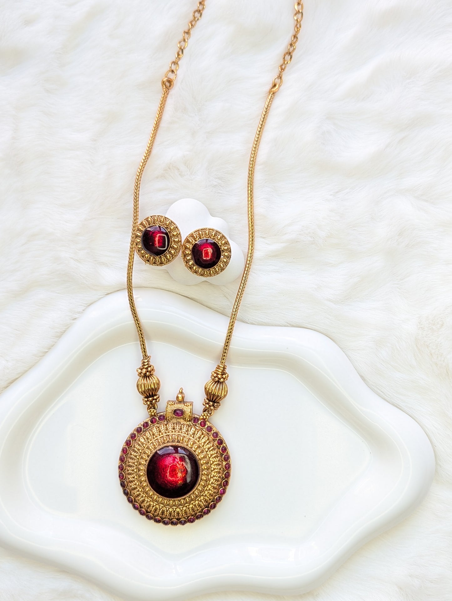 AUR089- Traditional Long Necklace and Earring
