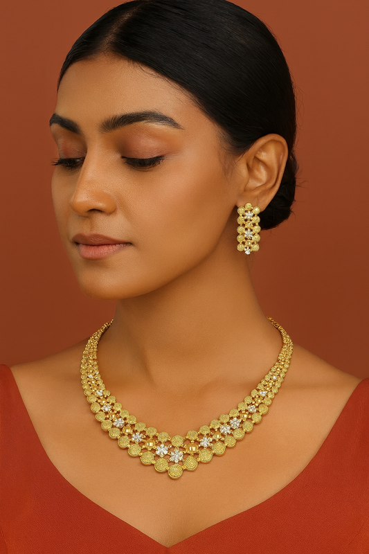 AUR010 - Kerala Traditional Jewelry - Necklace and Earring Set
