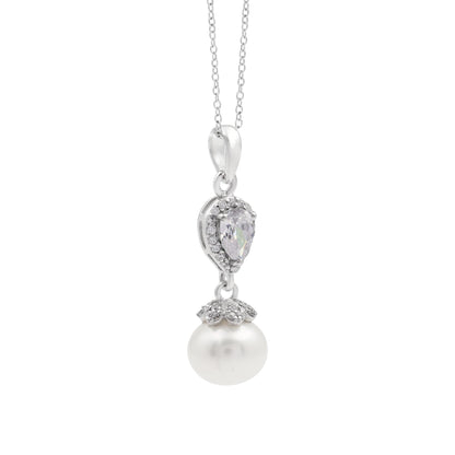 925 Sterling Silver Natural 6x4 MM Pear White Set