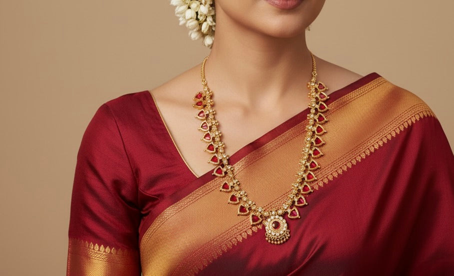 AUR031-Traditional Palakka 14+14 Necklace