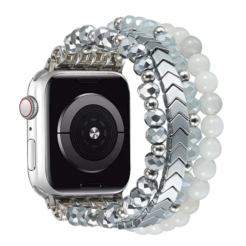 Women Straps for Iwatch Series 7 6 SE 5 4 41 45mm Jewelry Crystal Agate Wristband for Apple Watch Ultra 49 44 40mm Band