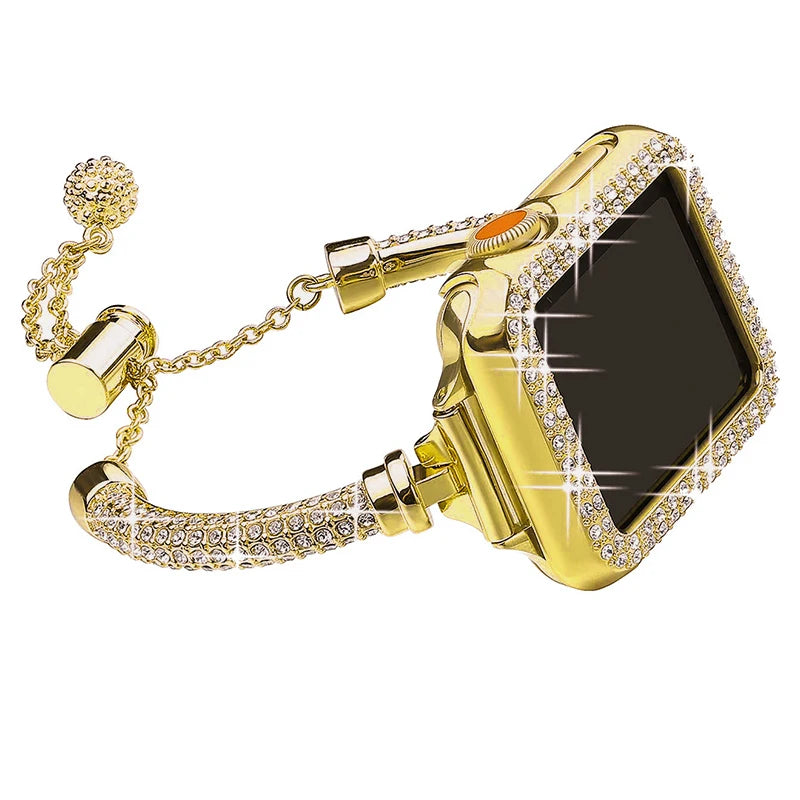 Sparkling Crystal for IWatch Series 8 7 SE 6 5 4 Metal Chain Band for Apple Watch Band 49mm 45mm 42mm 41mm 44mm