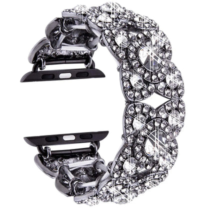 Diamond Metal Strap for Iwatch Series 8 7 6 SE 5 4 3 Bling Watch Band for Apple Watch Ultra 38mm 45mm 49mm Fashion Strap