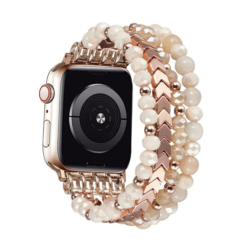 Women Straps for Iwatch Series 7 6 SE 5 4 41 45mm Jewelry Crystal Agate Wristband for Apple Watch Ultra 49 44 40mm Band