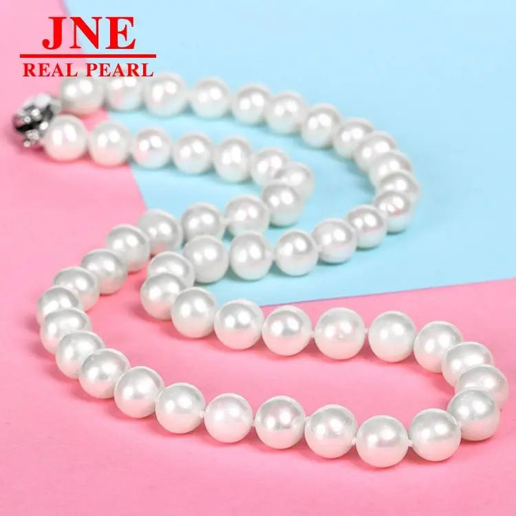 Natural Pearl Necklace Nearly Round Freshwater Pearl Necklace Set