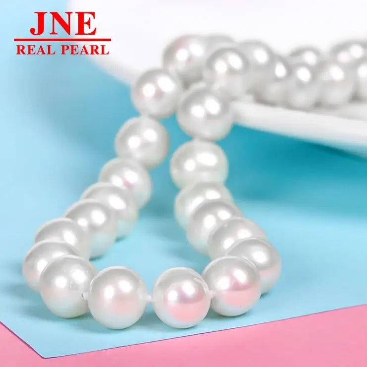 Natural Pearl Necklace Nearly Round Freshwater Pearl Necklace Set
