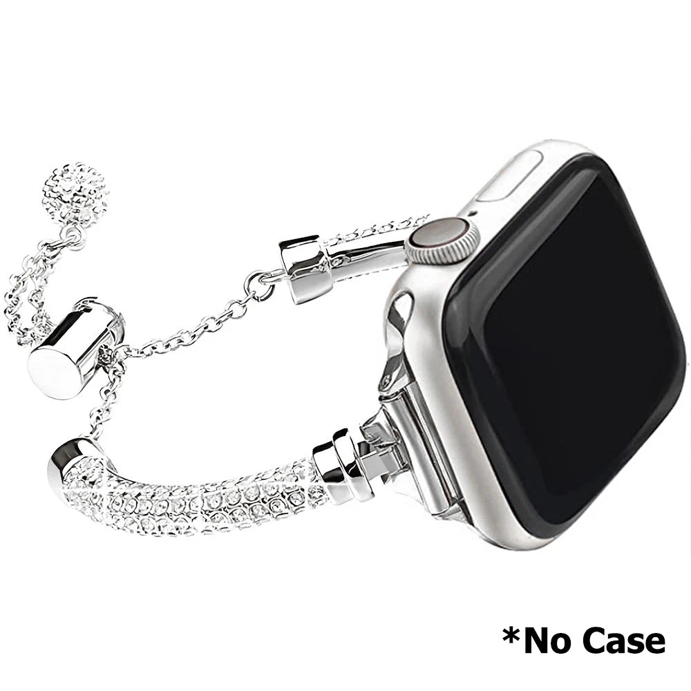 Sparkling Crystal for IWatch Series 8 7 SE 6 5 4 Metal Chain Band for Apple Watch Band 49mm 45mm 42mm 41mm 44mm
