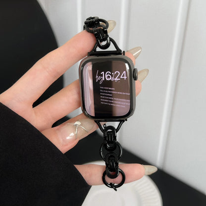 Women Wristband for IWatch Series 8 7 6 5 4 Chain Matel Strap for Apple Watch Band 44mm 40mm 41mm 45mm