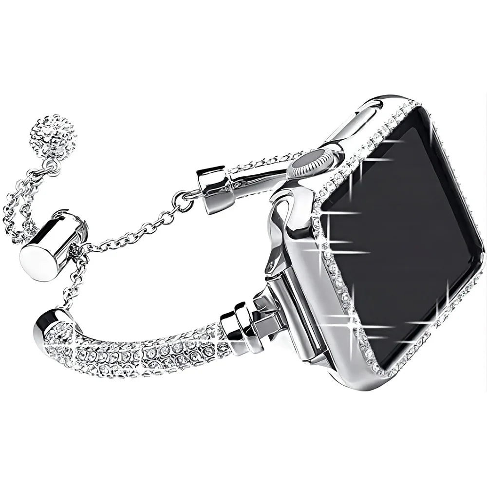 Sparkling Crystal for IWatch Series 8 7 SE 6 5 4 Metal Chain Band for Apple Watch Band 49mm 45mm 42mm 41mm 44mm