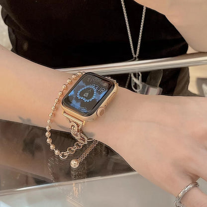 Women Wristband for IWatch Series 8 7 6 5 4 Chain Matel Strap for Apple Watch Band 44mm 40mm 41mm 45mm