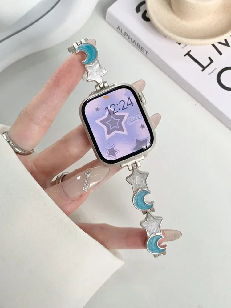 Stainless Steel Band for Apple Watch ultra 2 49mm 9 8 7 41 45mm Jewelry Strap for IWatch Series 6 5 4 SE 42 44mm 38 40mm Correa