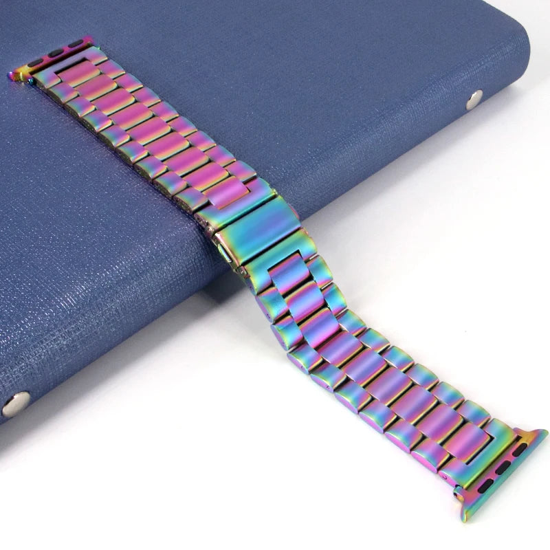 Apple Watch Series Metal Stainless Steel Band Bracelet Straps 40mm 44mm Adapter for IWatch Band