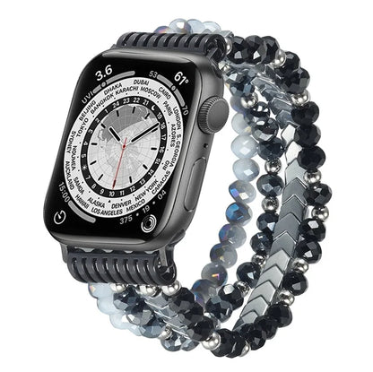 Women Straps for Iwatch Series 7 6 SE 5 4 41 45mm Jewelry Crystal Agate Wristband for Apple Watch Ultra 49 44 40mm Band