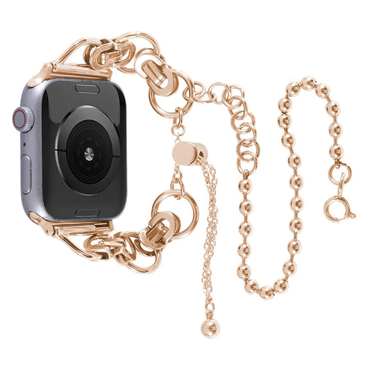Women Wristband for IWatch Series 8 7 6 5 4 Chain Matel Strap for Apple Watch Band 44mm 40mm 41mm 45mm