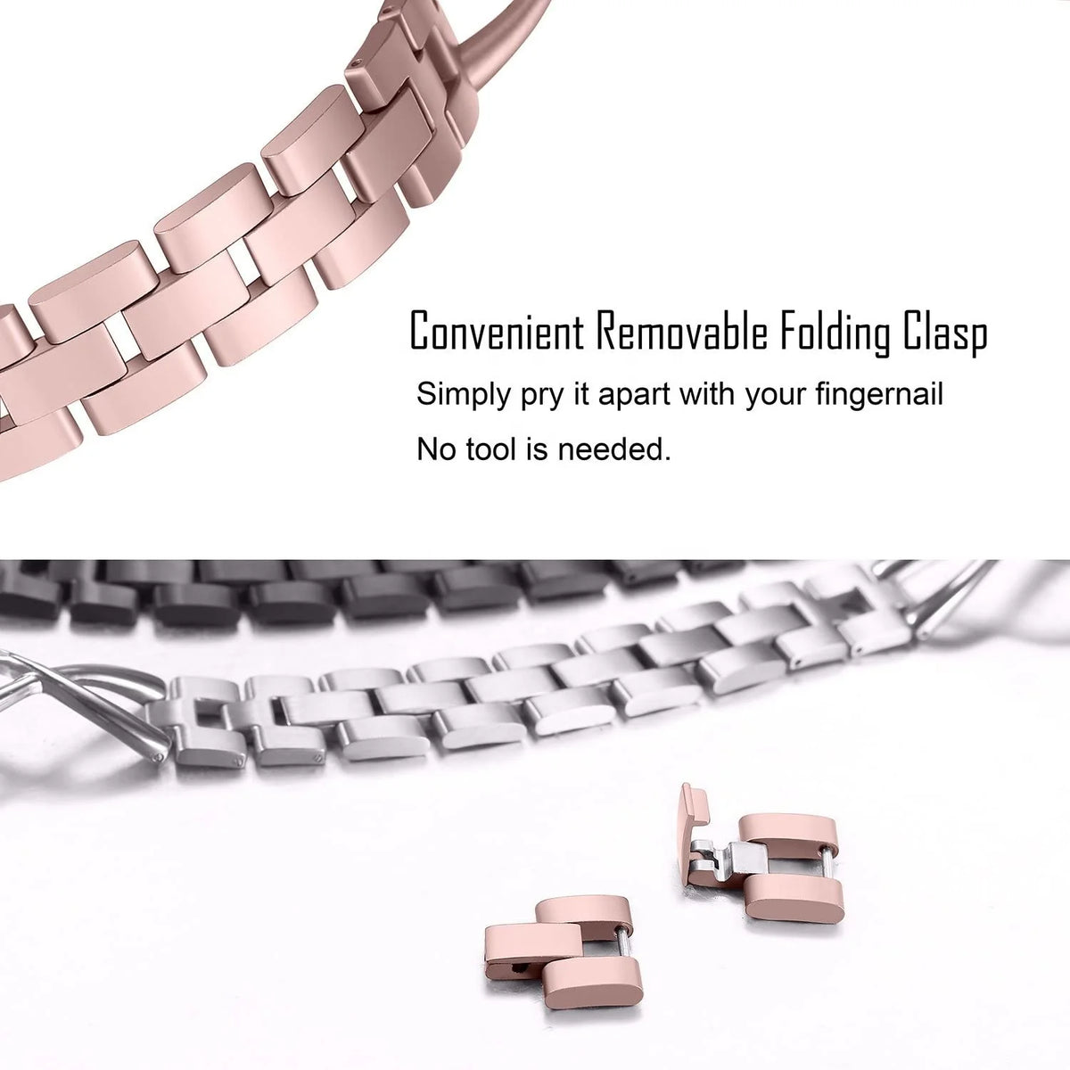 Keepwin Elegent Crystal Diamond Bracelet Women Stainless Steel Watch Band Chain Strap for Apple IWatch 9 8 7 6 5 4 Series