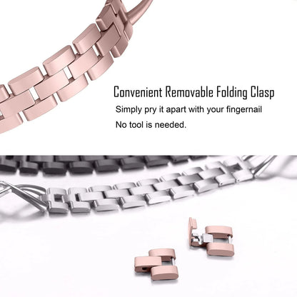 Keepwin Elegent Crystal Diamond Bracelet Women Stainless Steel Watch Band Chain Strap for Apple IWatch 9 8 7 6 5 4 Series