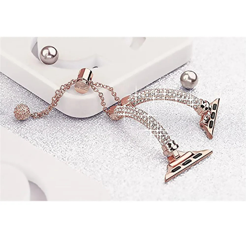 Sparkling Crystal for IWatch Series 8 7 SE 6 5 4 Metal Chain Band for Apple Watch Band 49mm 45mm 42mm 41mm 44mm