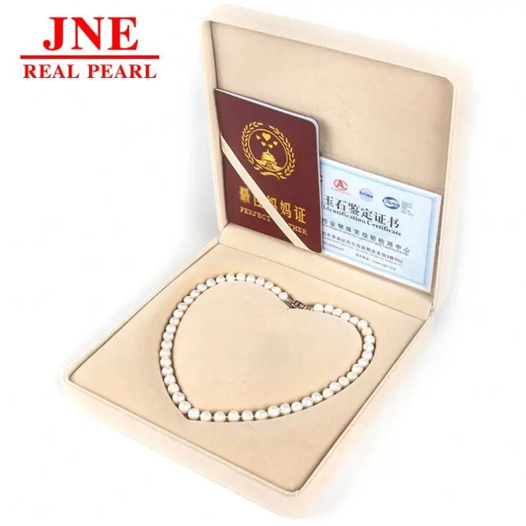 Natural Pearl Necklace Nearly Round Freshwater Pearl Necklace Set