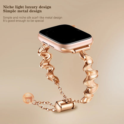 Jewelry Strap for Apple Watch Band Ultra 49mm 41mm 38 44 45mm Luxury Chain Metal Bracelet for IWatch Series 7 8 6 5 4 3 Se Strap