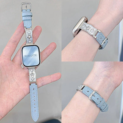 Crystal Rhinestone Half Bangle Wristband for Apple Watch S12 11 10 Women Metal Strap Sparkling