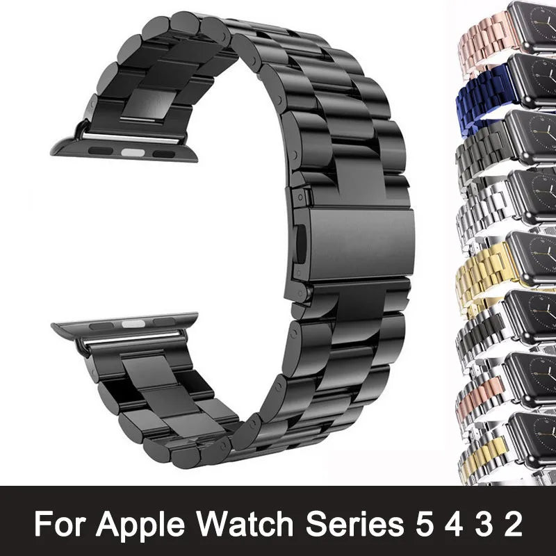 Apple Watch Series Metal Stainless Steel Band Bracelet Straps 40mm 44mm Adapter for IWatch Band