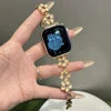 Fashion Girly Flower Watch Bands for Apple Watch 8 Ultra 49mm 3 4 5 6 7 Wrist Bracelet for IWatch 38 45mm Strap Alloy Watchbands