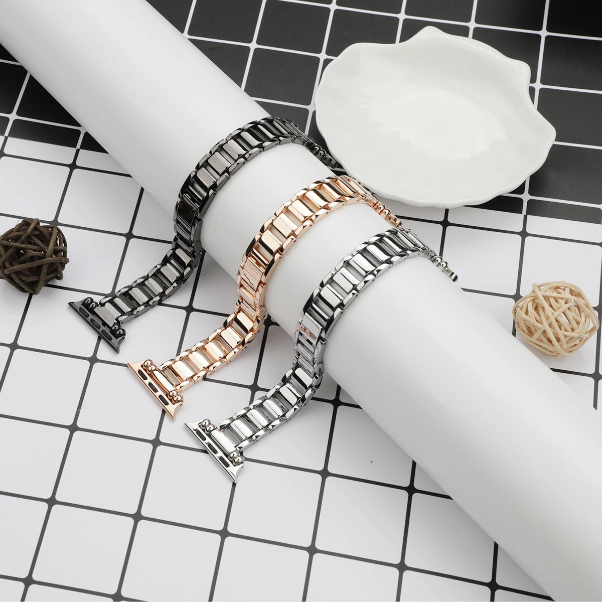 Steel Strap for Apple Watch Band 38mm 42mm 44mm Correa for IWatch Series 7 6 Se 5 4 3 41MM 45mm 40mm Metal Adjustable Bracelet
