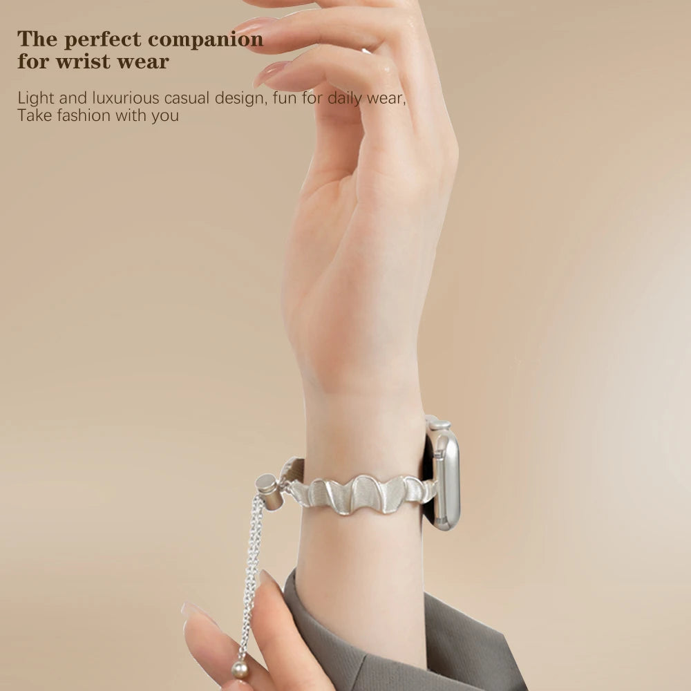 Jewelry Strap for Apple Watch Band Ultra 49mm 41mm 38 44 45mm Luxury Chain Metal Bracelet for IWatch Series 7 8 6 5 4 3 Se Strap
