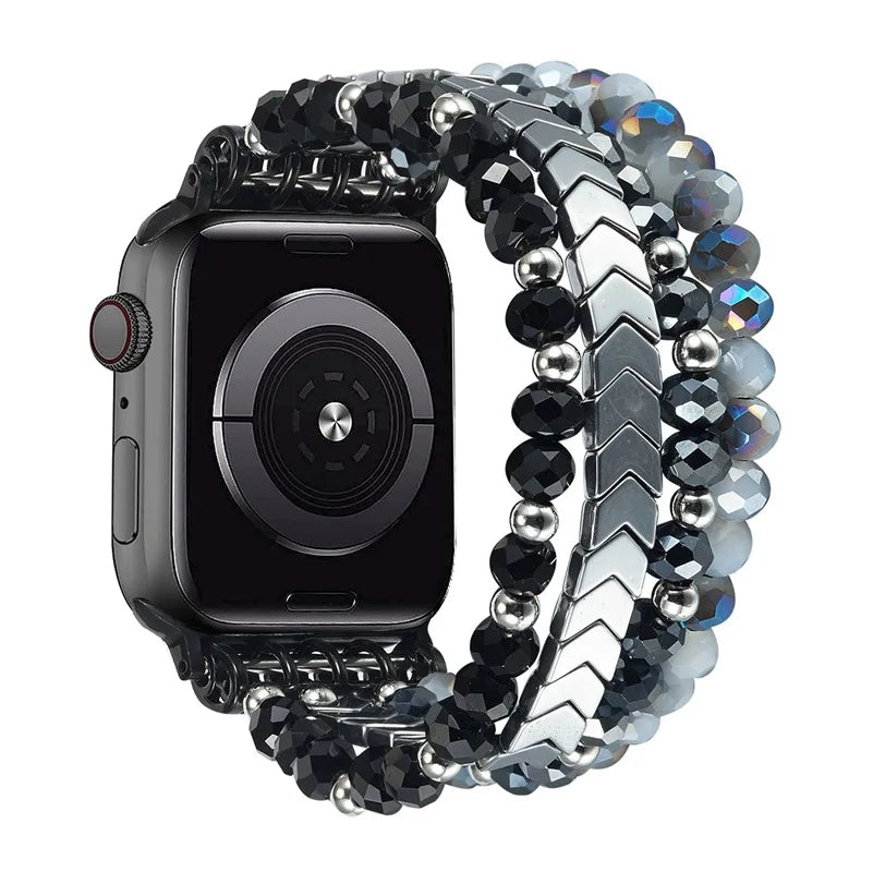 Women Straps for Iwatch Series 7 6 SE 5 4 41 45mm Jewelry Crystal Agate Wristband for Apple Watch Ultra 49 44 40mm Band