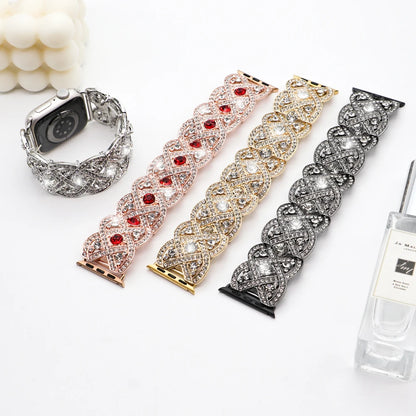 Diamond Metal Strap for Iwatch Series 8 7 6 SE 5 4 3 Bling Watch Band for Apple Watch Ultra 38mm 45mm 49mm Fashion Strap