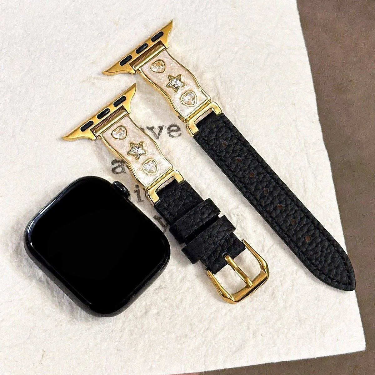 Crystal Rhinestone Half Bangle Wristband for Apple Watch S12 11 10 Women Metal Strap Sparkling