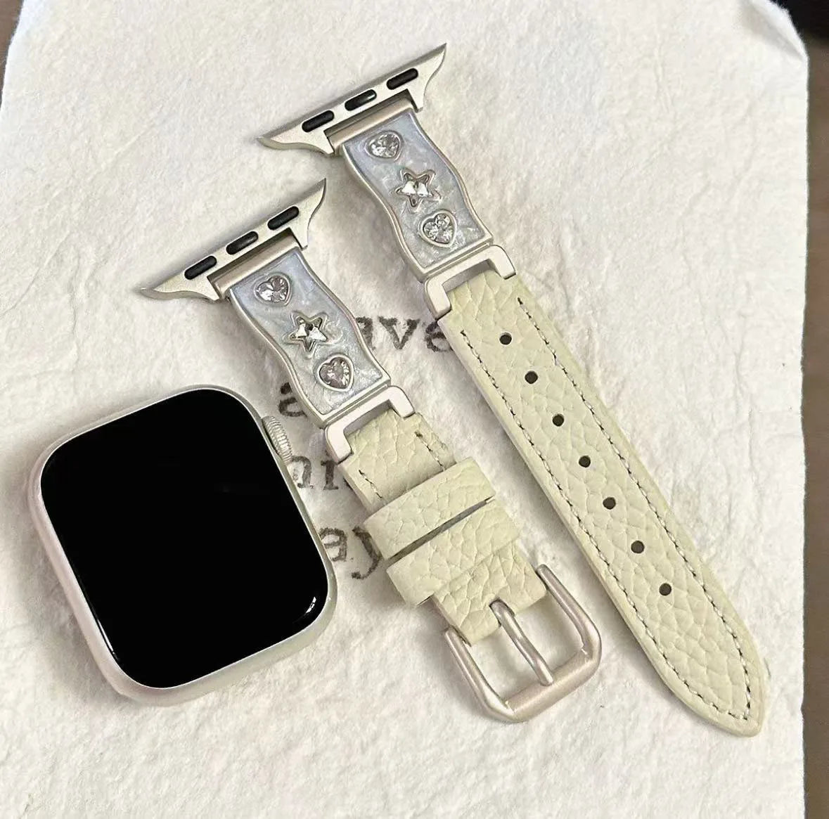 Crystal Rhinestone Half Bangle Wristband for Apple Watch S12 11 10 Women Metal Strap Sparkling