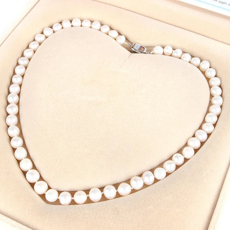 Natural Pearl Necklace Nearly Round Freshwater Pearl Necklace Set