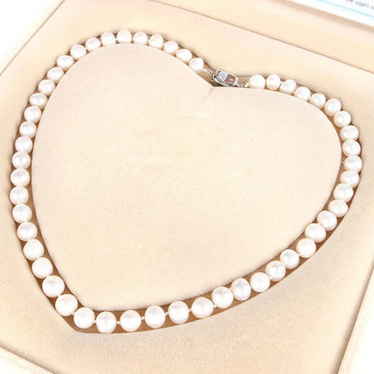 Natural Pearl Necklace Nearly Round Freshwater Pearl Necklace Set