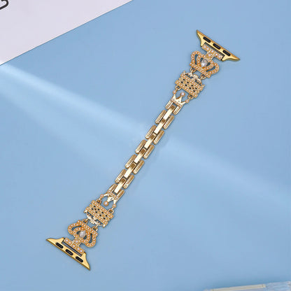 Premium Stainless Steel Crown Strap for Apple Watch Ultra 2 Series 10 9 8 7 6 5 SE 49 46 45 44 42 41 40 38mm Durable Metal Band