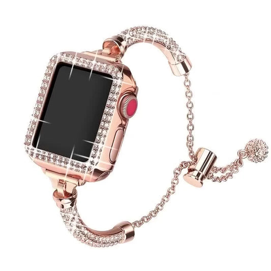 Sparkling Crystal for IWatch Series 8 7 SE 6 5 4 Metal Chain Band for Apple Watch Band 49mm 45mm 42mm 41mm 44mm