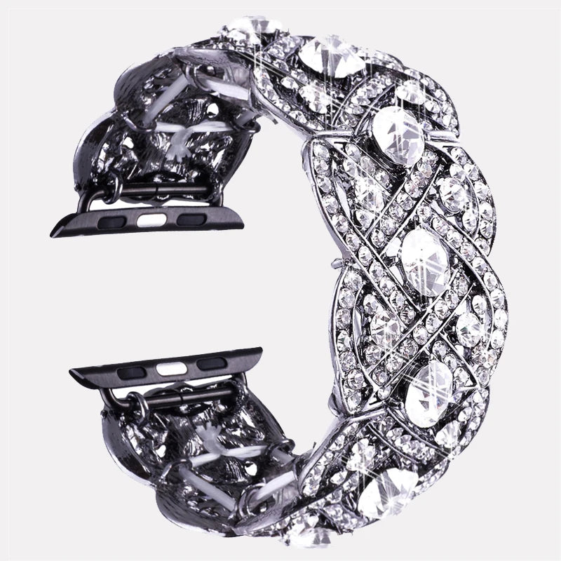 Diamond Metal Strap for Iwatch Series 8 7 6 SE 5 4 3 Bling Watch Band for Apple Watch Ultra 38mm 45mm 49mm Fashion Strap