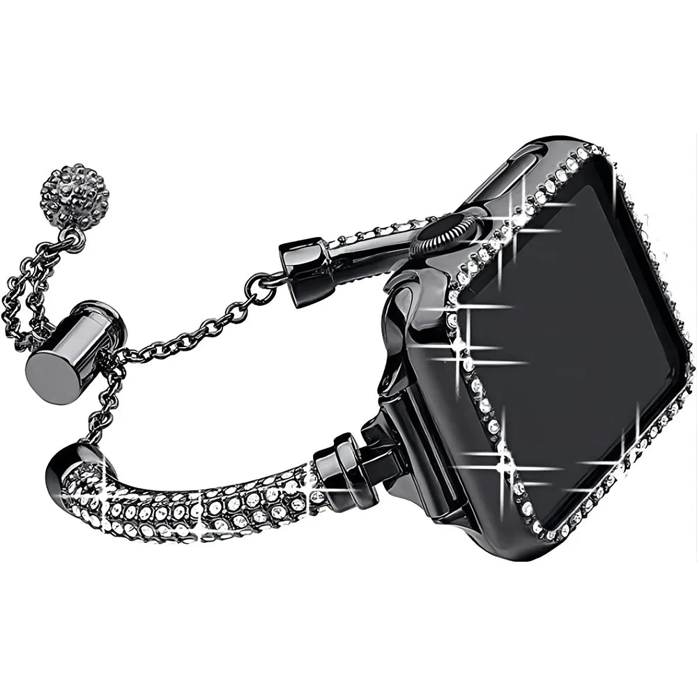Sparkling Crystal for IWatch Series 8 7 SE 6 5 4 Metal Chain Band for Apple Watch Band 49mm 45mm 42mm 41mm 44mm