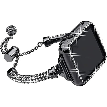 Sparkling Crystal for IWatch Series 8 7 SE 6 5 4 Metal Chain Band for Apple Watch Band 49mm 45mm 42mm 41mm 44mm