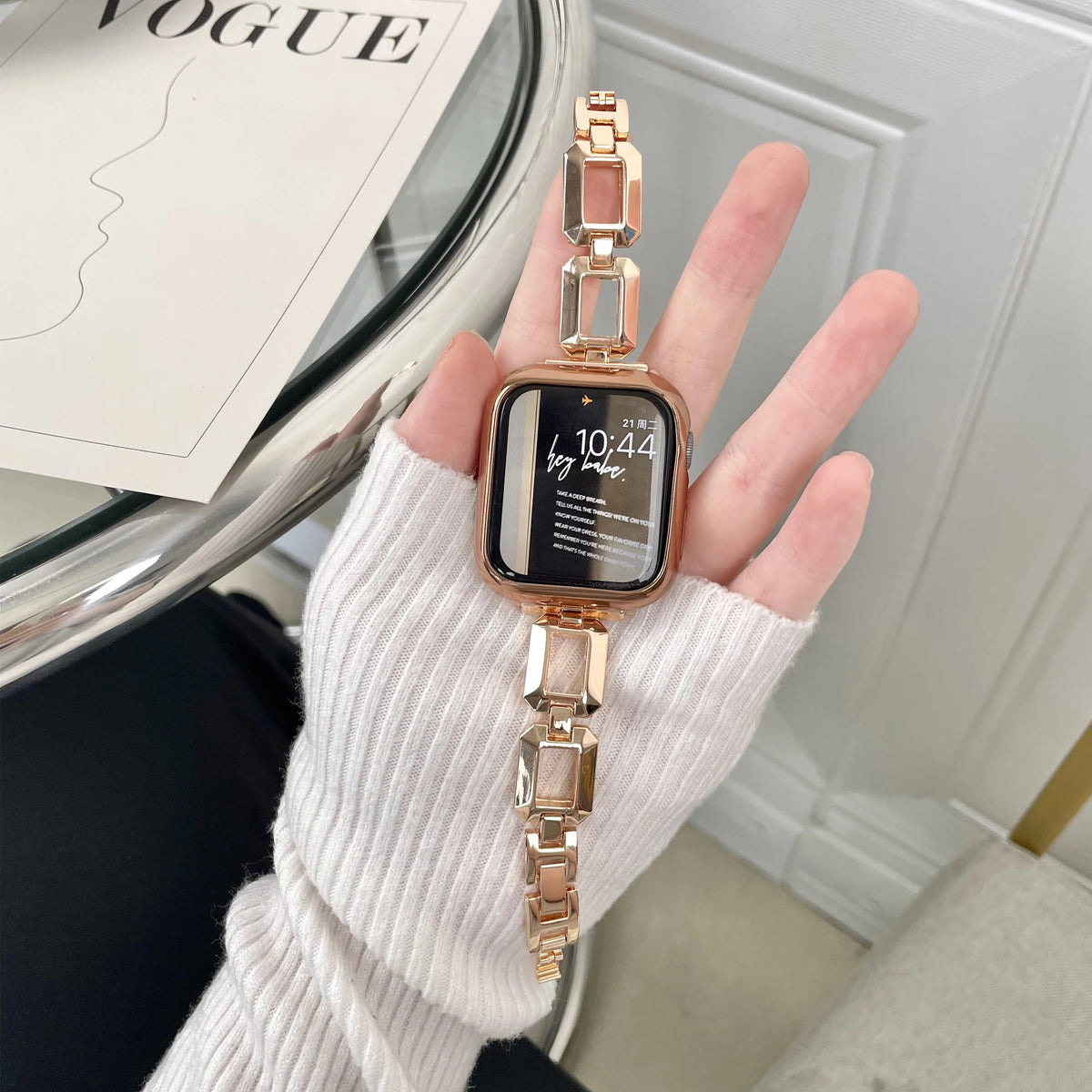Luxury Women's Strap for Iwatch Series 8 7 Se 6 5 4 3 2 Jewelry Metal Strap for Apple Watch Band 44mm 42mm 40mm