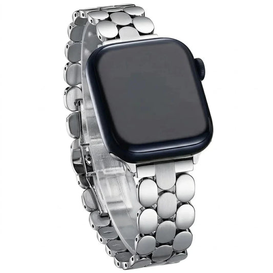 Shiny Stainless Steel Metal Women Watch Strap for Apple Watch Series11 10 9 8 7 6 5 4 3 2 1 Se
