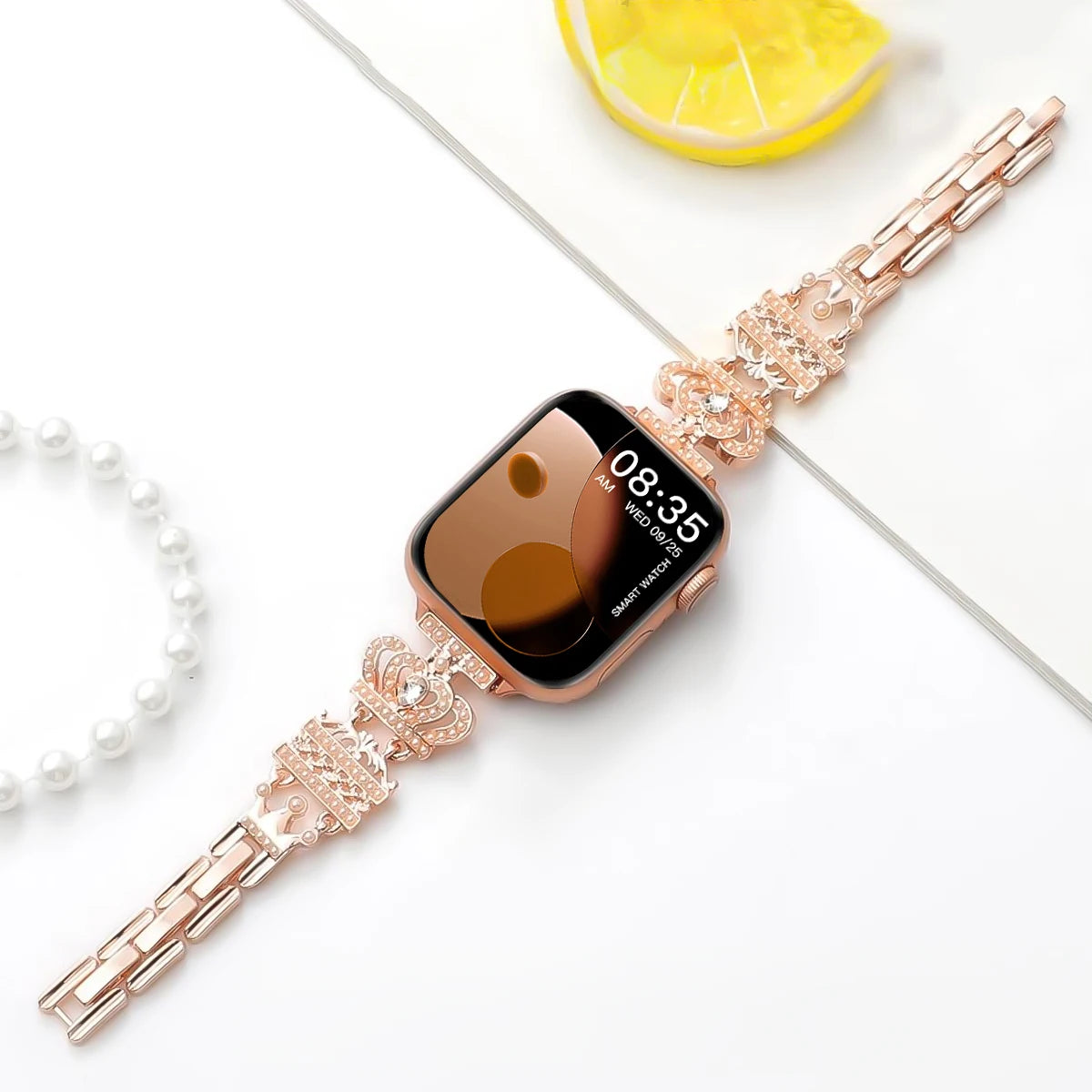 Premium Stainless Steel Crown Strap for Apple Watch Ultra 2 Series 10 9 8 7 6 5 SE 49 46 45 44 42 41 40 38mm Durable Metal Band