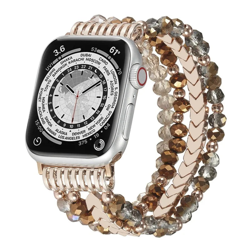 Women Straps for Iwatch Series 7 6 SE 5 4 41 45mm Jewelry Crystal Agate Wristband for Apple Watch Ultra 49 44 40mm Band