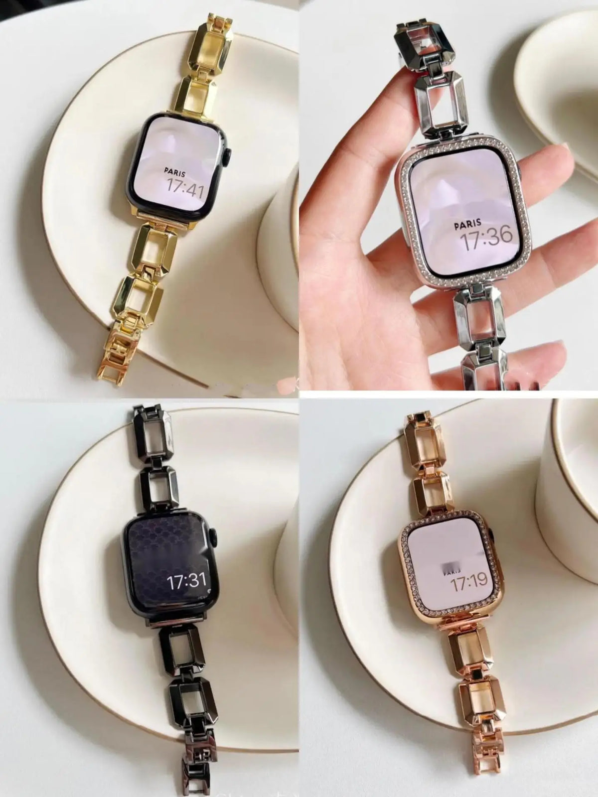 Luxury Women's Strap for Iwatch Series 8 7 Se 6 5 4 3 2 Jewelry Metal Strap for Apple Watch Band 44mm 42mm 40mm