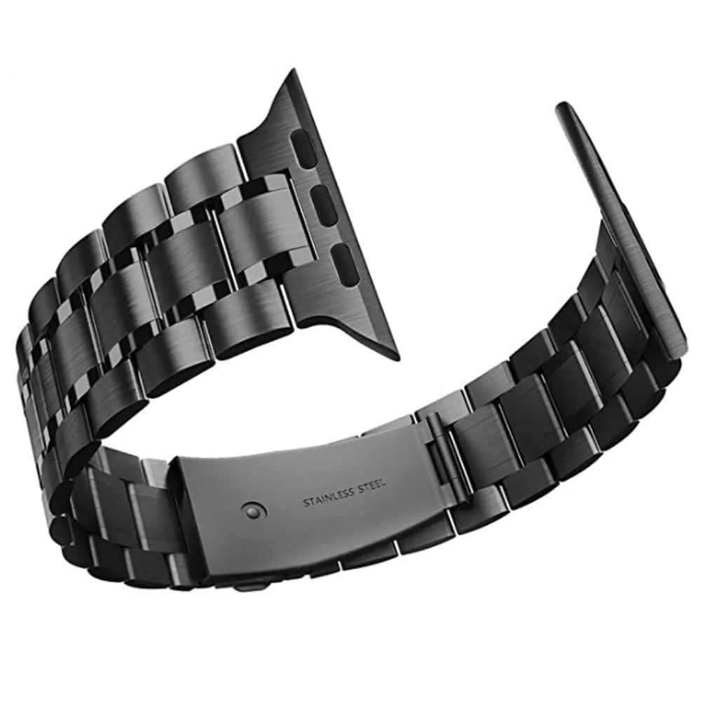 5-Bead Stainless Steel Watch Band Compatible with Apple Watch 38mm 40mm 41mm 42mm 44mm 45mm 49mm Replacement Bracelet